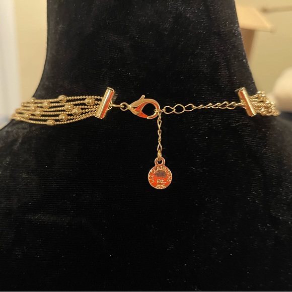 Liz Claiborne 6 Multi Strand Gold Station Necklace Adjustable! - Picture 3 of 6